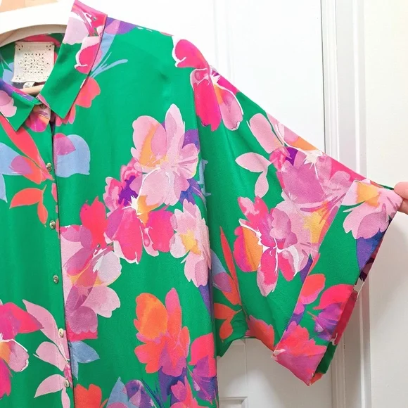 Johnny Was Nadine Silk Shirt Size Large - Picture 4 of 9